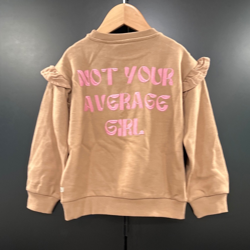 Daily Seven Kids Not Your Average Girl Ruffle Sweatshirt Tan Brown Size 3-4Y
